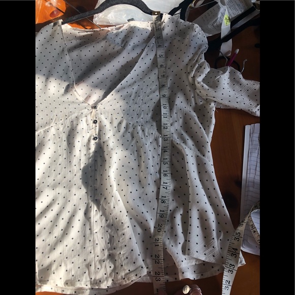 Zara White and Black Polka Dot Peplum Blouse - Picture 7 of 8